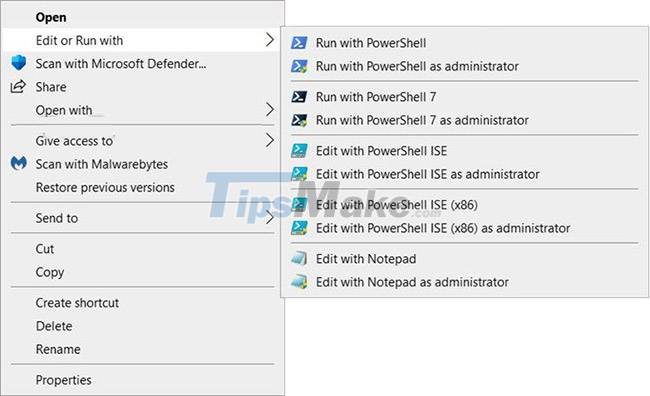 How to add 'Edit or Run with' to the right-click menu of PS1 files Picture 1