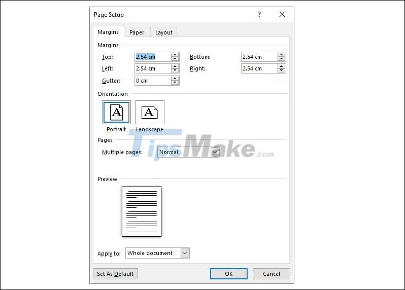 how to align word document top bottom