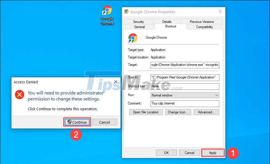 How to always open Chrome in private, incognito mode on Windows 10, Android Picture 6