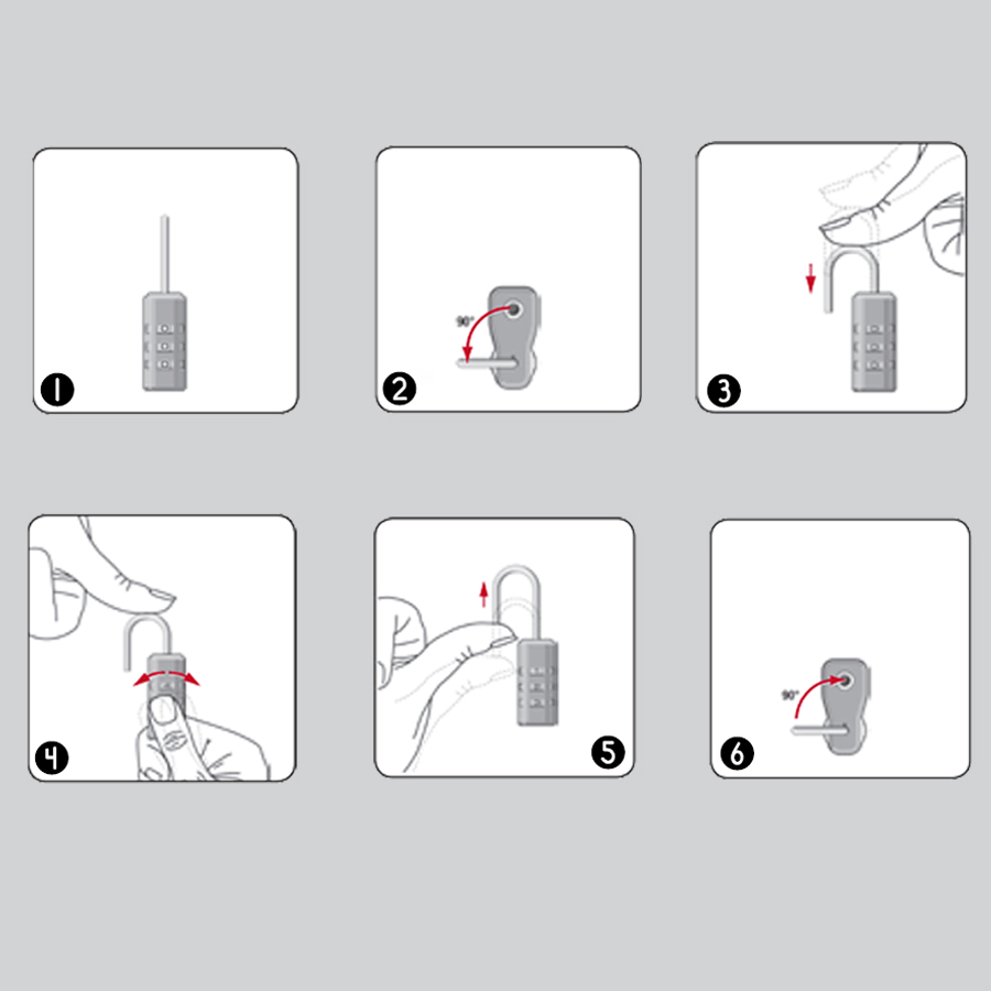 How to change a travel suitcase password with a numeric lock Picture 4