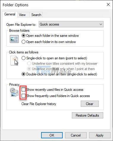 How to change Quick Access on File Explorer in Windows 10 Picture 6