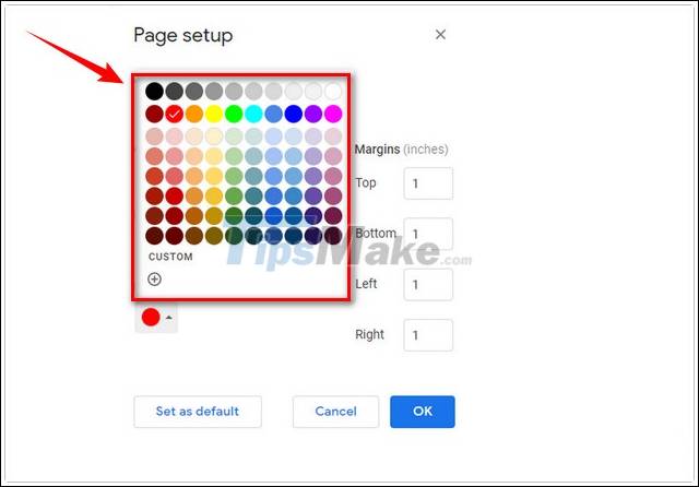 How to change the background color in Google Docs