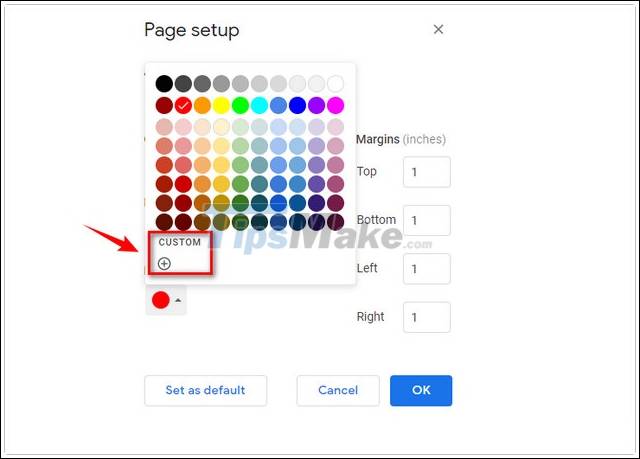 How to change the background color in Google Docs