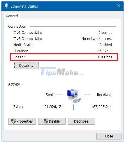 How to check the speed of the network card on Windows 10 Picture 5