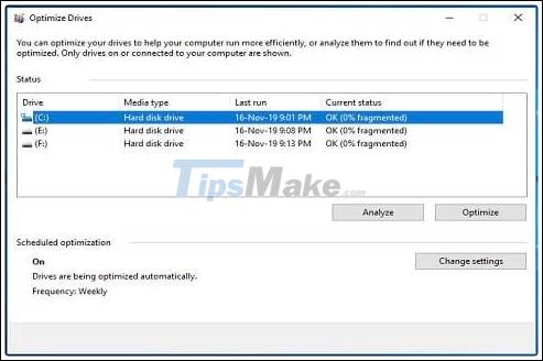 How to defragment the Windows 10 hard drive Picture 5