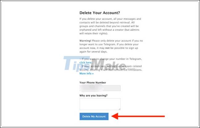 How To Delete A Telegram Account - TipsMake.com