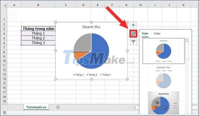 How to draw a pie chart in Excel 2016