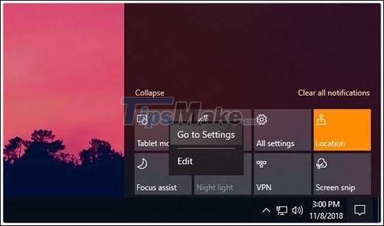 How to edit the Action Center button in Windows 10 - TipsMake.com