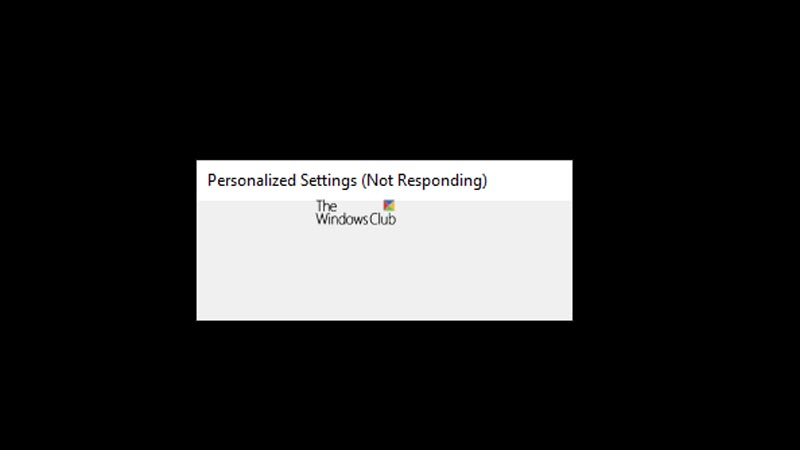 windows 7 personalized settings not responding