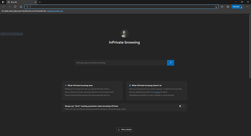 6. Use InPrivate Browsing Mode � How to Fix Status_?invalid_?image_?hash Error on Microsoft