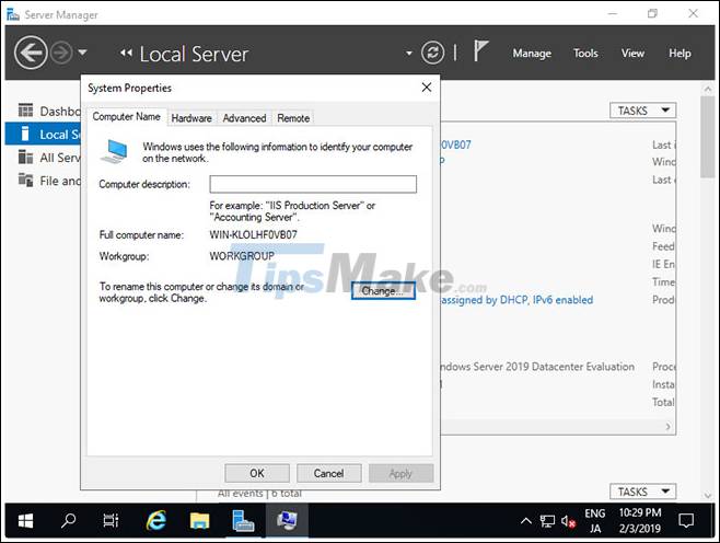 How To Initial Setup Windows Server 2019 - TipsMake.com