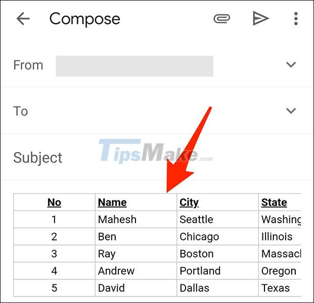 How to insert a table into an email in Gmail Picture 14