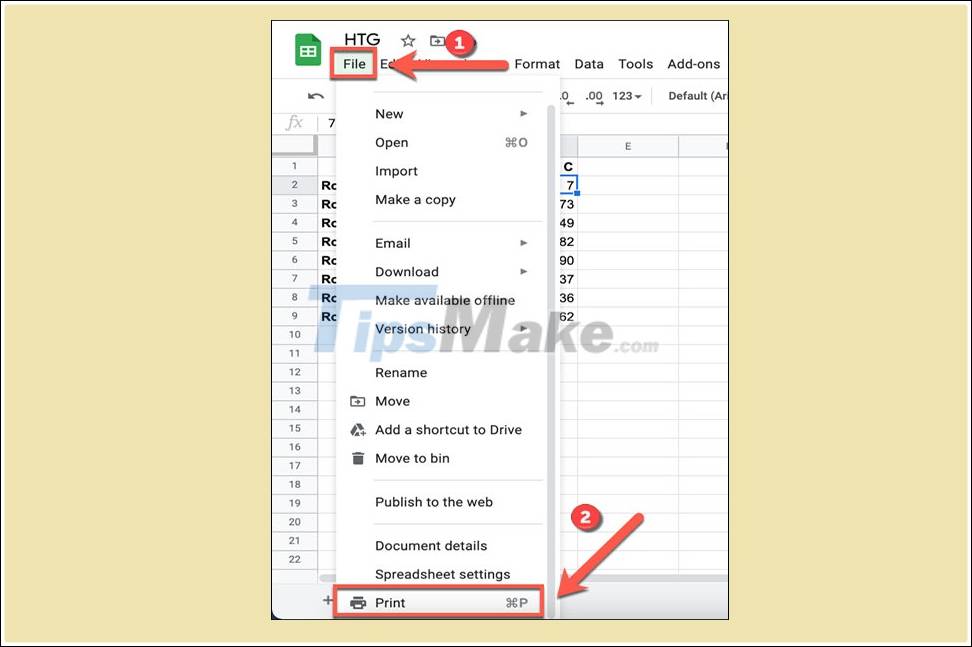 How to insert Headers and Footers in Google sheets Picture 1