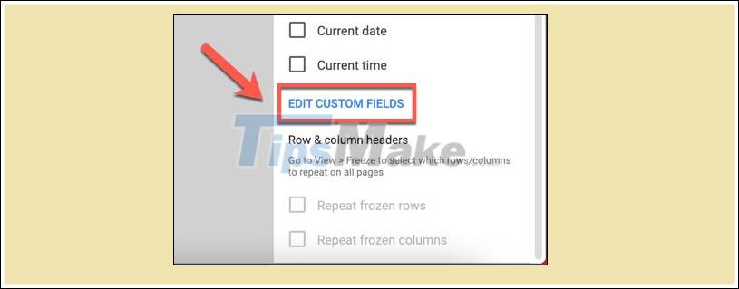 How to insert Headers and Footers in Google sheets Picture 4