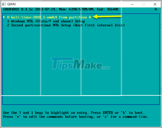 kali linux how to use command prompt on bootup