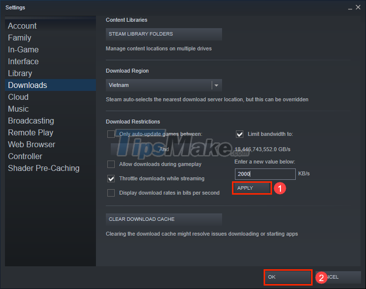 How to limit the download speed of Steam Picture 4