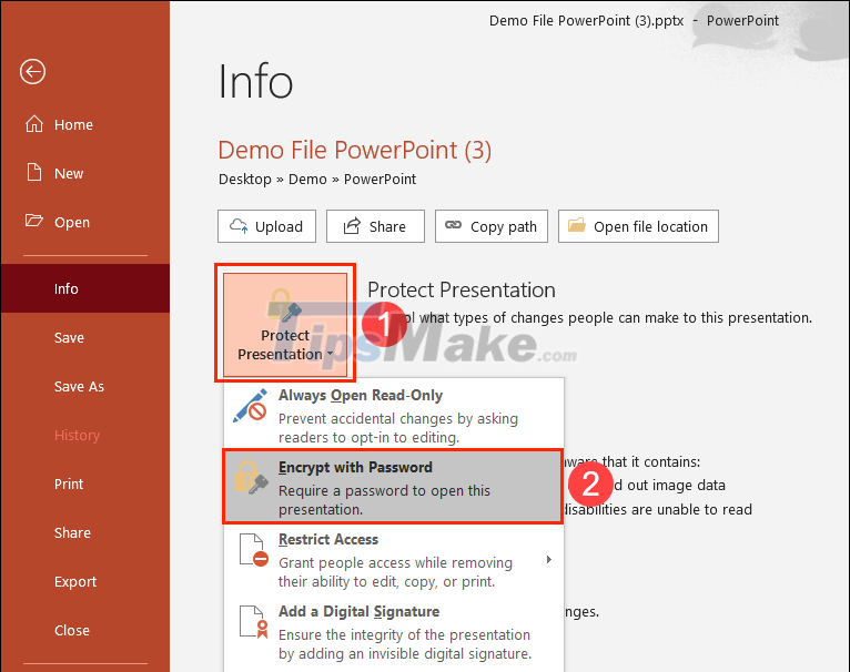 How to lock, not edit PowerPoint files Picture 3