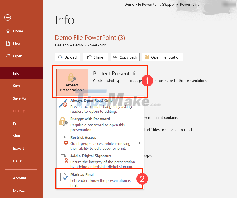 How to lock, not edit PowerPoint files Picture 7