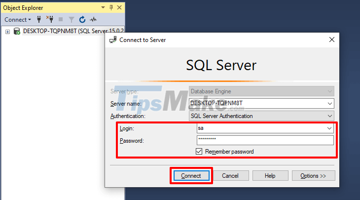 How to make a connection to SQL Server through SSMS - TipsMake.com