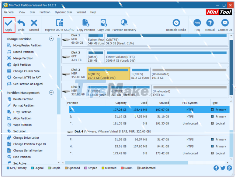 How to merge a hard drive in Windows 10 does not lose data with MiniTool Partition Wizard Picture 4