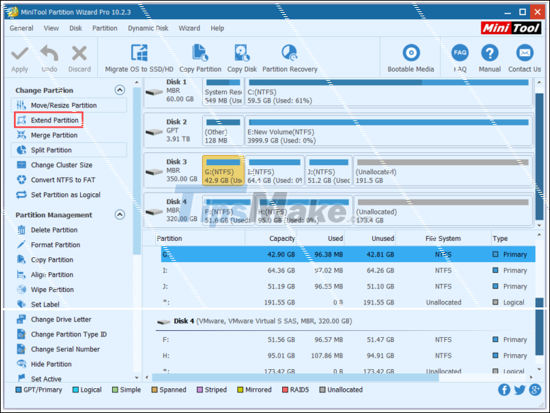 How to merge a hard drive in Windows 10 does not lose data with MiniTool Partition Wizard Picture 5