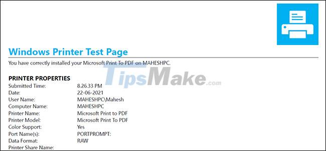 How to print test pages, test printers in Windows 10 Picture 5