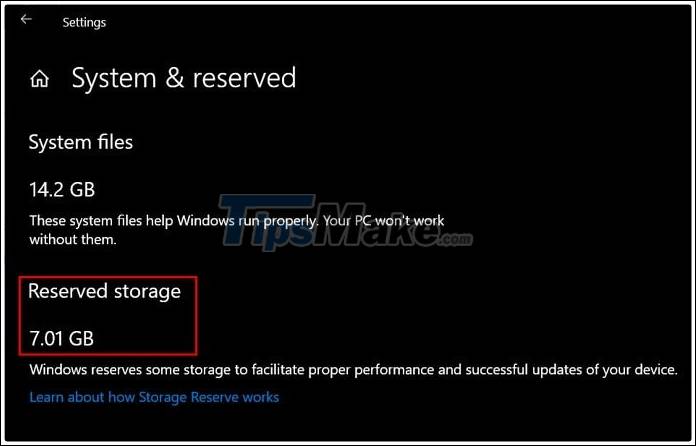 How to reduce the reserved storage space on Windows 10 Picture 1