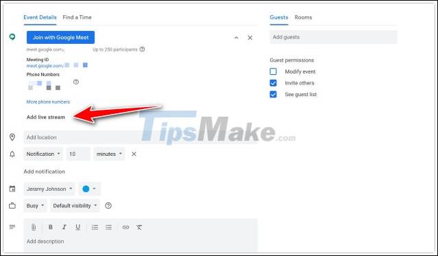 How to return or livestream with Google Meet Picture 11