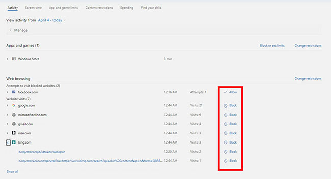 How to set up child control on Windows 10 Picture 10