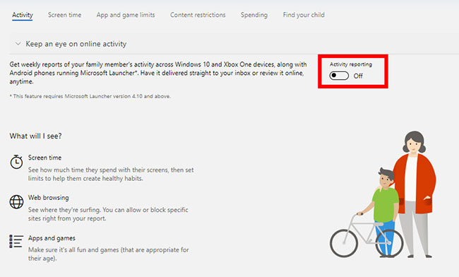 How to set up child control on Windows 10 Picture 9