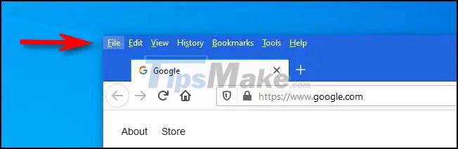 How to Show Options Menu Bar in Firefox Windows 10 or Linux Picture 1