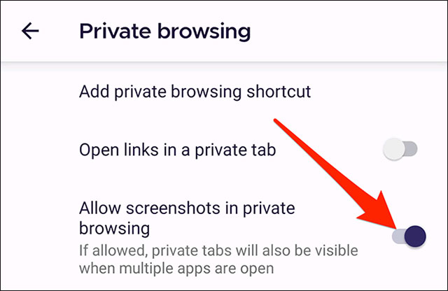How to take screenshots in incognito tabs of Chrome and Firefox on Android Picture 7