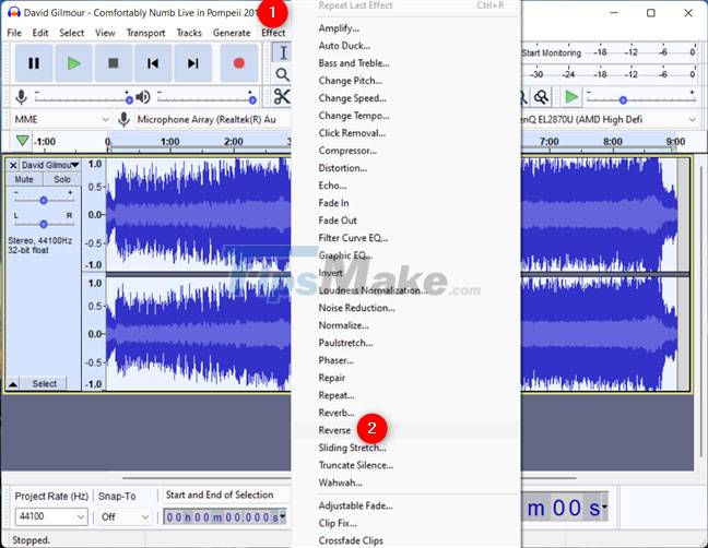 How to use Audacity to reverse audio in Windows Picture 8