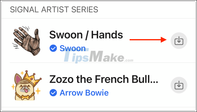 How to use stickers / stickers expressing emotions in Signal Picture 3
