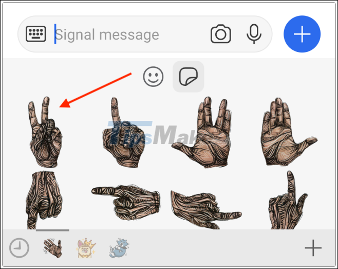 How to use stickers / stickers expressing emotions in Signal Picture 8