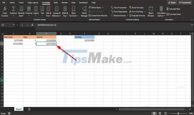 How to use the WORKDAY function in Microsoft Excel Picture 4