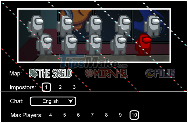 Instructions for setting up room parameters in Among Us Picture 3