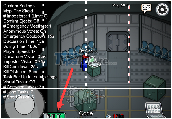 Instructions for setting up room parameters in Among Us Picture 6