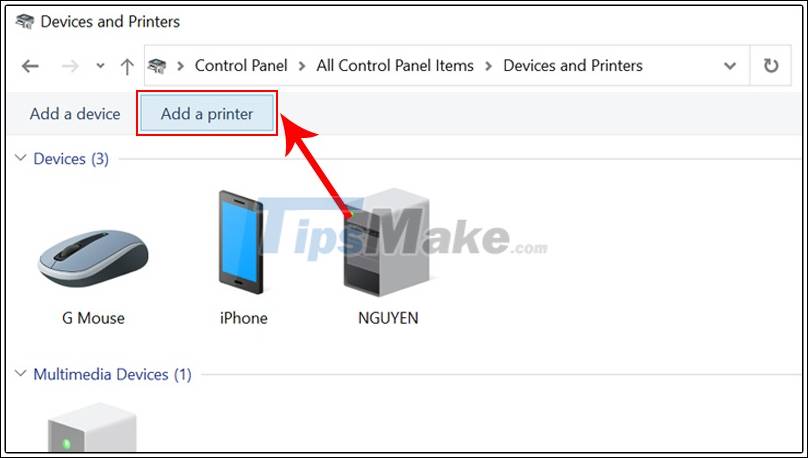 Instructions on how to fix the error of the computer not recognizing the printer Picture 9