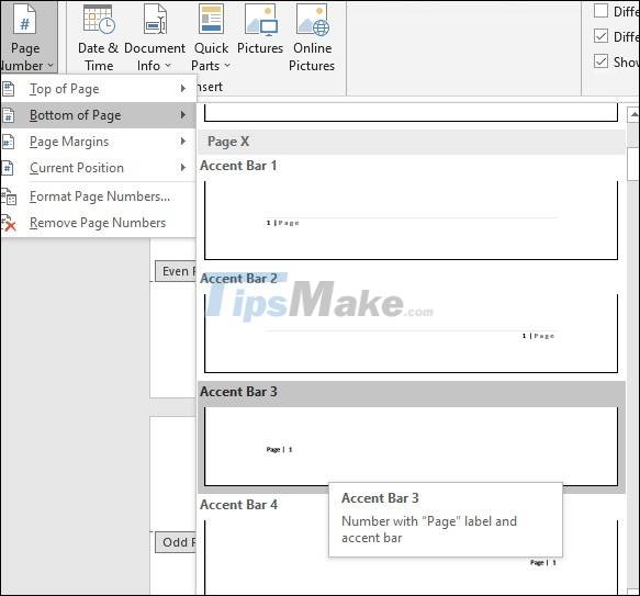 microsoft word start page numbers on page 3