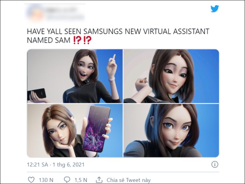 Sam (Samsung virtual assistant), fictional character, brunette