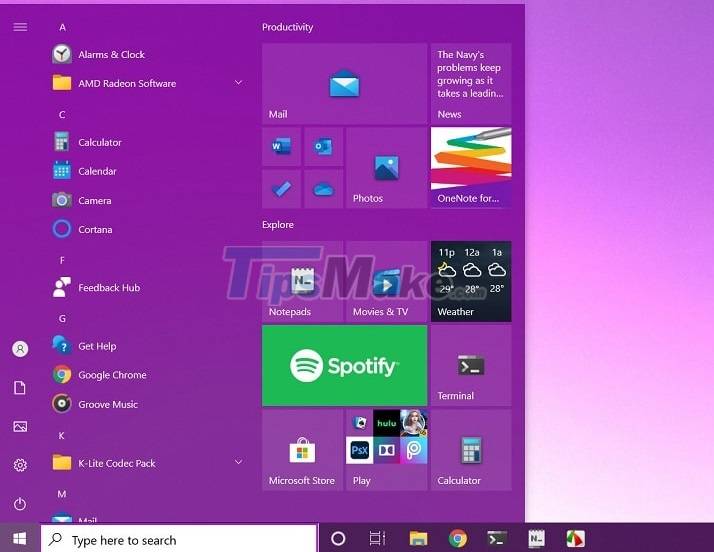 Steps to activate the new START MENU interface on Windows 10 Picture 13