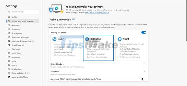 Steps to adjust security settings in Microsoft Edge Picture 5