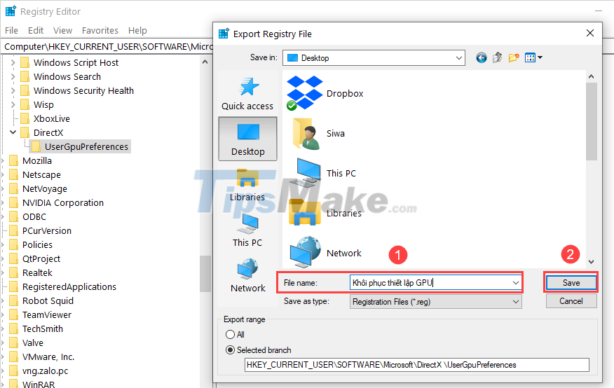 Steps to backup GPU settings for Windows 10 apps Picture 5