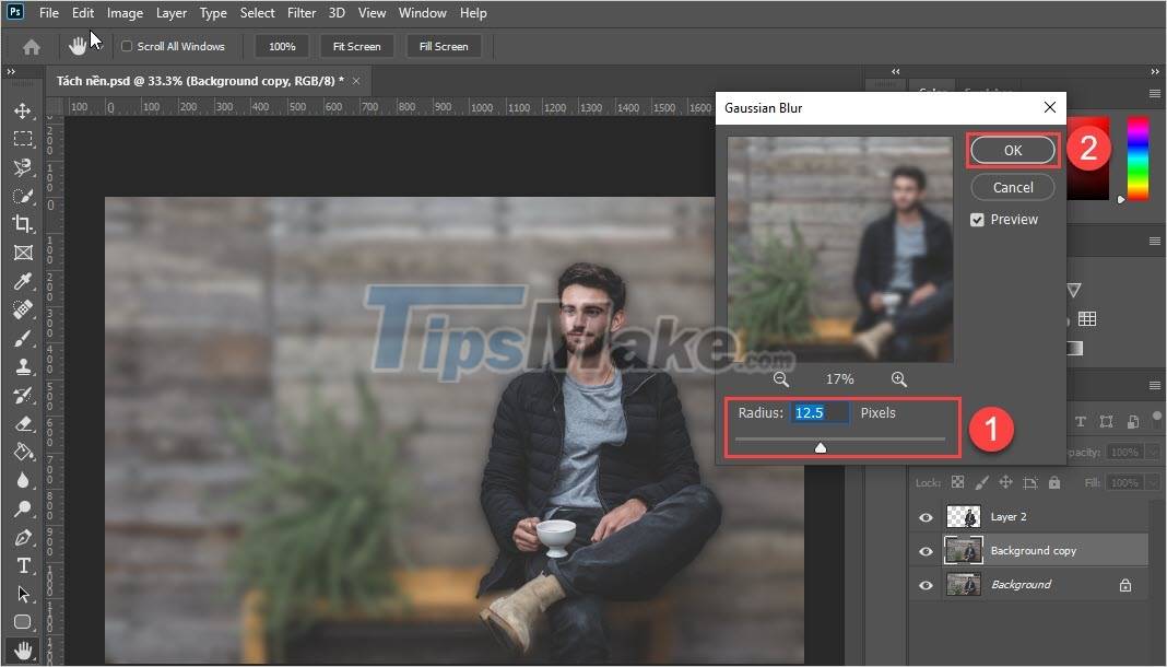 Steps to blur the background in Photoshop Picture 6