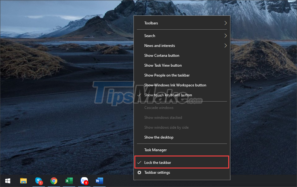 Steps to bring applications on the Taskbar on Windows 10 to the middle of the screen like Windows 11 Picture 1
