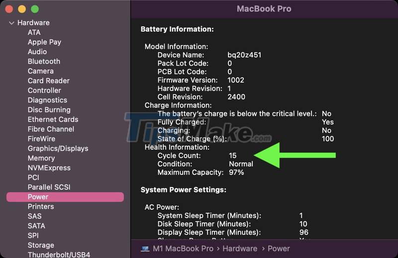 Steps to check your MacBook's battery charge cycle Picture 3