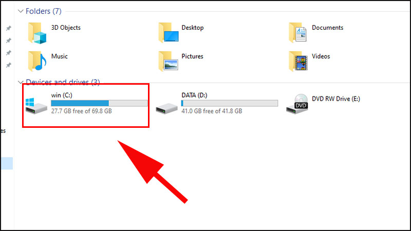 Steps to clean up a full C drive after updating Windows 10 without using software Picture 10
