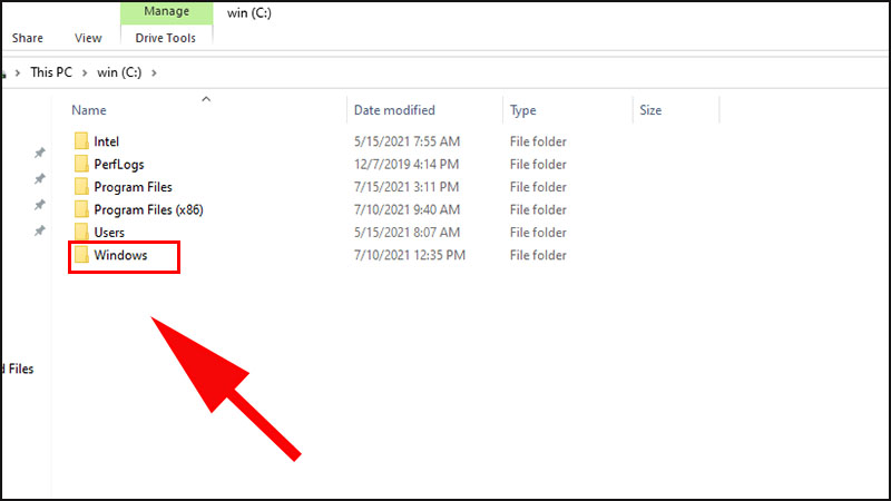 Steps to clean up a full C drive after updating Windows 10 without using software Picture 11