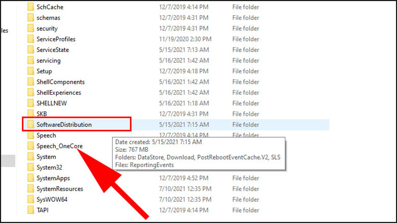 Steps to clean up a full C drive after updating Windows 10 without using software Picture 12
